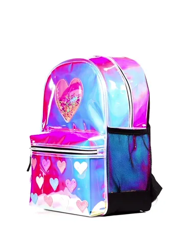 Girls Holographic Heart Backpack - view 1