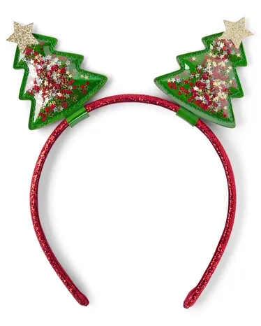 Girls Shakey Christmas Tree Headband