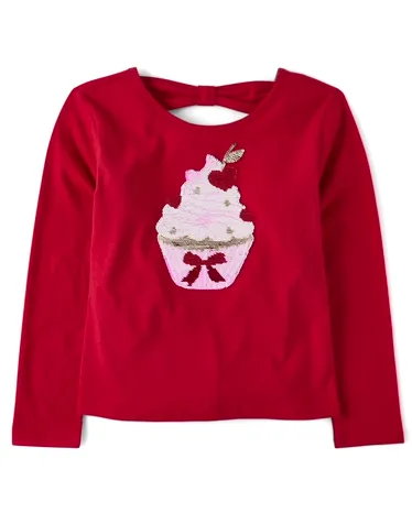 Girls Graphic Bow Back Top