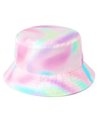 Toddler Girls Rainbow Marble Reversible Bucket Hat