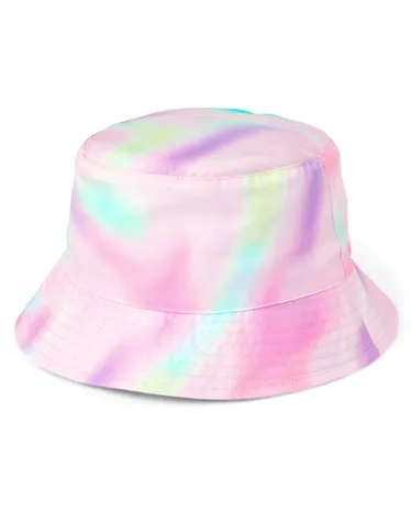 Girls Rainbow Marble Reversible Bucket Hat