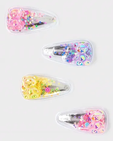Girls Shakey Candy Bear Hair Clip 4-Pack